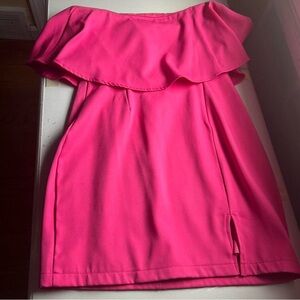 Elegant Pink Off-Shoulder Dress